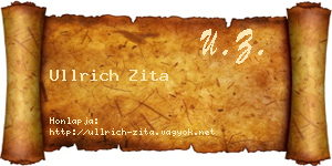 Ullrich Zita névjegykártya